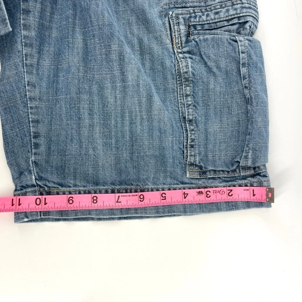 Levis SilverTab Blue Denim Cargo Shorts Mens W36 Baggy Y2K‎ Skate Grunge